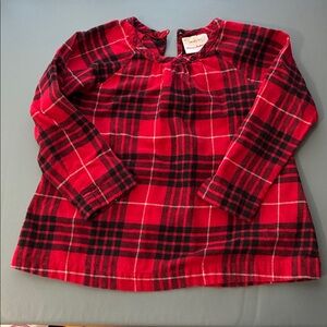 Hanna Andersson Girls 4T Red and Black Plaid Shirt